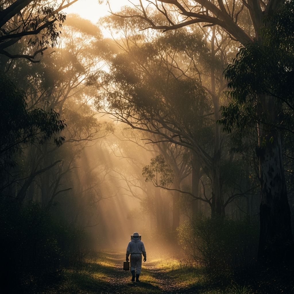 Western Australian forest at golden hour